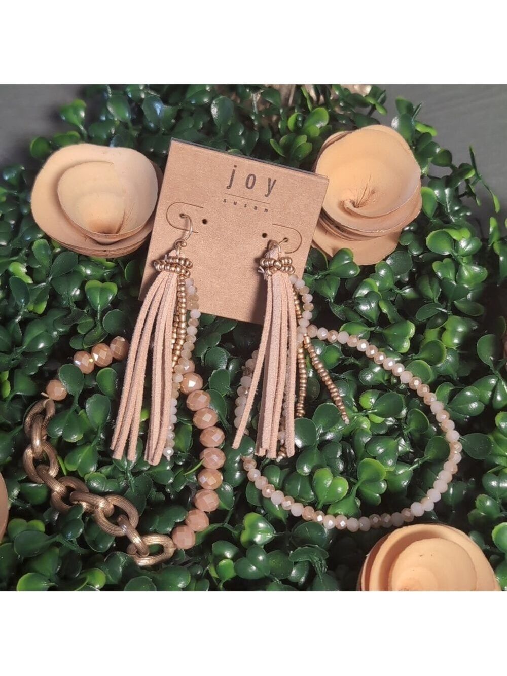 Joy Susan Beaded Tassel Earrings Set